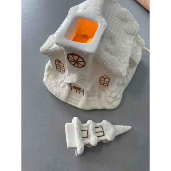 Albert Price Ceramic Snow Capped Church Light Up Decoration White Winter Scene - Picture 4 of 8